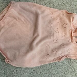 Pink Knit Baby Onesie